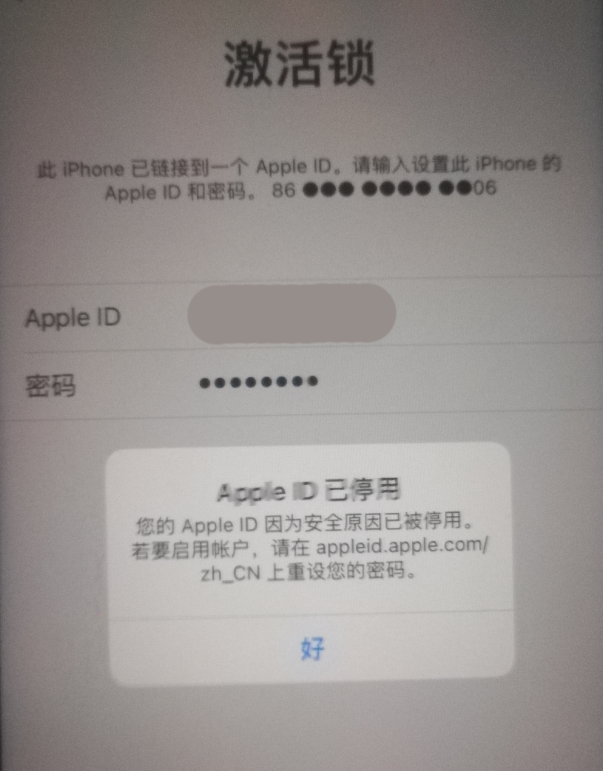 高陵苹果手机维修分享iPhone 12 出现提示“Apple ID 已停用”怎么办 